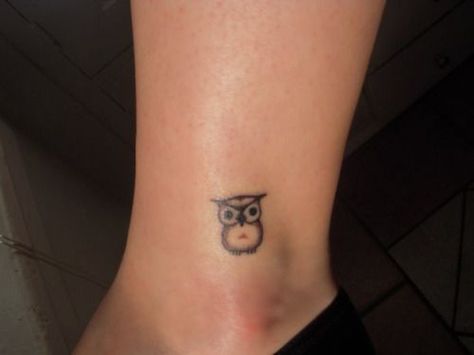 37 Mysterious Owl Tattoo Designs Tiny Owl Tattoo, Simple Owl Tattoo, Colorful Owl Tattoo, Owl Tattoo Meaning, Cute Owl Tattoo, Owl Tattoo Design, Small Owl, Owl Tattoo, Little Tattoos