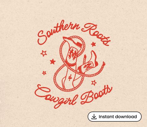 Southern Graphic Design, Pin Up Cowgirl Tattoo, Cowgirl Hat Illustration, Country Graphic Design, Cowboy Boots Illustration, Cowboy Graphic Design, Cowboy Boots Graphic Design, Coastal Cowgirl Illustration, Vintage Cowgirl Illustration