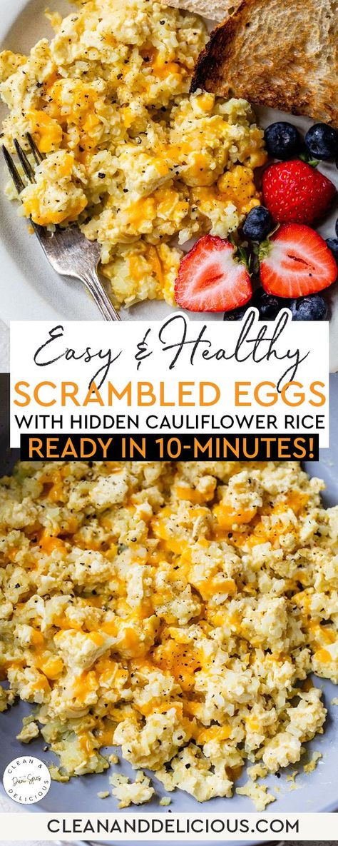 Cauliflower Rice Recipe, Eggs For Breakfast, Riced Cauliflower, Frozen Cauliflower Rice, Cauliflower Rice Recipes, Clean And Delicious, Breakfast Casserole Easy, Healthy Summer Recipes, Cooked Veggies