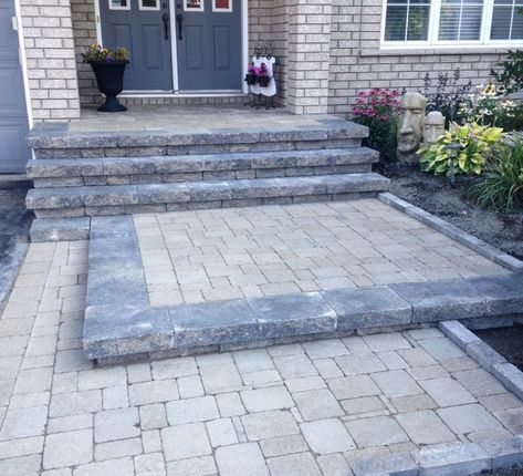 Interlock Patio Backyard, Pavers Design, Patio Pavers Design, Patio Pavers, Outdoor Stove, Outdoor Entertaining Spaces, Custom Benches, Patio Backyard, Paver Patio