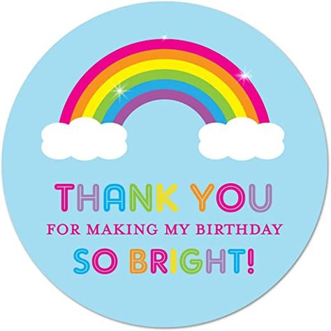 AmazonSmile: 40 cnt Rainbow Thank You Labels - Rainbow Birthday Favor Stickers: Health & Personal Care Rainbow Birthday Favors, Thanks For Birthday Wishes, Birthday Return Gifts, Birthday Presents For Girls, Thank You Labels, Rainbow Birthday Party, Return Gift, Thank You Messages, Facebook Timeline