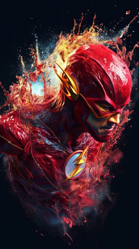 League Splash Art, The Flash Dc Comics, Flash Marvel, Justice League Art, Flash Characters, Flash Dc Comics, Comic Art Sketch, Flash Comics, Batman Armor