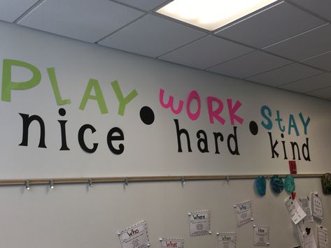 Dream Big Work Hard, Work Bulletin Boards, Stay Kind, Work Hard Play Hard, 2nd Grade Classroom, Play Hard, Classroom Bulletin Boards, Classroom Environment, Classroom Design