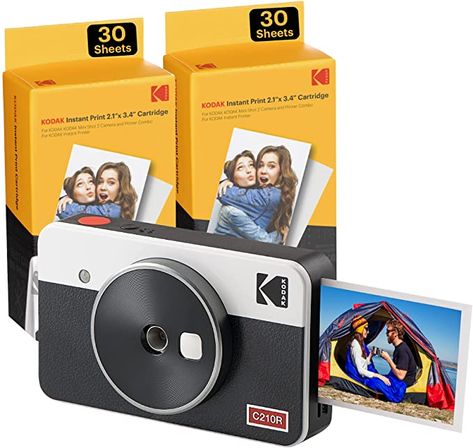 Kodak Mini Shot 2 Retro Portable Instant Camera and Photo Printer, iOS and Android, Bluetooth, 4Pass Technology - White - 68 Sheets: Amazon.de: Electronics & Photo Instant Photo Camera, Kodak Photos, Portable Photo Printer, Photo Polaroid, Wireless Printer, Instant Film Camera, Camera Digital, Retro Camera, Instant Photos