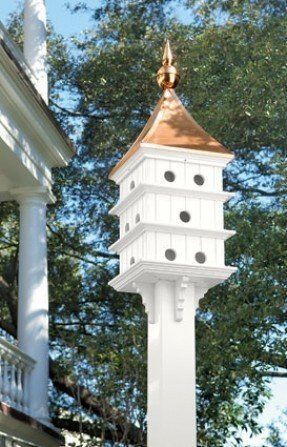 Purple martin house birdbaths birdfeeders and birdhouses birdfeeders and birdhouses Purple Martin House Plans, Purple Martin House, Large Bird Houses, Cottage Style Furniture, Charleston Gardens, Purple Martin, Garden Birdhouses, Bird House Plans, Martin House