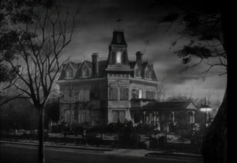 The Addams Family Mansion, at night (21 Chester Place, Los Angeles, CA) Adams Family House, The Addams Family House, Mansion At Night, Addams Family Mansion, The Addams Family 1964, Addams Family House, Philip Johnson Glass House, John Astin, Family Mansion