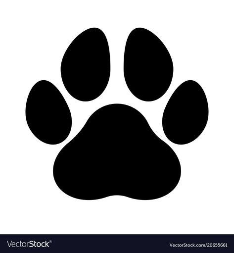 Panther Paw Drawing, Dog Paw Print Silhouette, Paw Illustration Dog, Dog Paw Silhouette, Dog Siluette, Black Silhouette Art Ideas, Dog Paw Illustration, Paw Print Stencil, Paw Print Silhouette