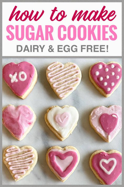 Soft Cut-Out Sugar Cookies Dairy & Egg Free | Milk Allergy Mom Royal Icing No Egg, Egg Free Sugar Cookie Recipe, No Egg Sugar Cookies, Sugar Cookie Recipe No Egg, Eggless Sugar Cookie Recipe, Allergy Free Cookies, Egg Free Cookies Recipes, Dairy Free Sugar Cookies, Eggless Sugar Cookies