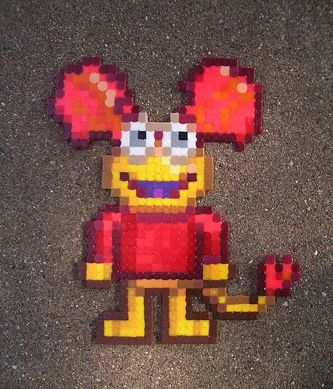 Red Fraggle perler beads Fraggle Rock Perler Beads, Rock Perler Beads, Red Fraggle Rock, Red Fraggle, Mini Hama Beads, Perler Creations, Melty Bead Patterns, Fraggle Rock, Perler Art