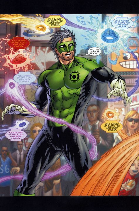 ComicPanelsOfTheWeek: Kyle Rayner of Earth, you have been chosen... Green Lantern Shirt, Green Lantern Kyle Rayner, Orange Lanterns, Kyle Rayner, Green Lanterns, White Lantern, Hal Jordan, Blue Lantern, Green Lantern Corps