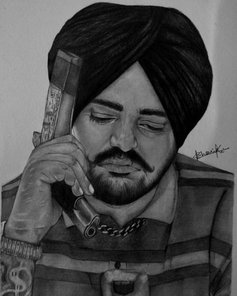 Pencil drawing of Sidhu moose wala Sidhu Moose Wala Drawing Easy, Scary Face Sketch, Sidhu Moose Wala Drawing Sketch, Sidhu Moose Wala Sketch, Shidu Moose Wala, Sidhu Moosewala Sketch, Sidhu Moose Wala Drawing, Charcole Sketch Easy, Sidhu Moose Wala Art