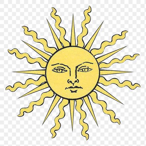 Sun Png, Love Puzzle, Sun Drawing, Sun Illustration, Rider Waite Tarot, Png Vintage, Vintage Sun, Rider Waite, Sun Art