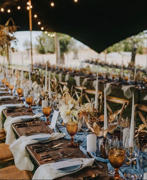 Cheap Wedding Table Cloth Ideas, Rustic Blue And Orange Wedding, April Wedding Table Decorations, Slate Blue And Burnt Orange Wedding, Dusty Blue Copper Wedding, Dusty Blue And Amber Wedding, Rust And Blue Wedding, Dusty Blue And Orange Wedding, Dusty Blue And Rust Wedding