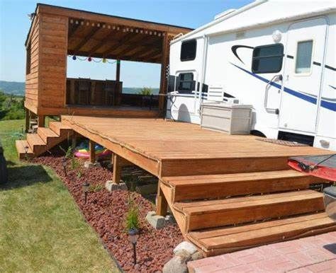 Pin by V V on RV Deck Ideas | Diy rv, Rv shelter, Rv homes Porch For Camper, Campsite Decorating, Rv Carports, Camper Trailer Remodel, Diy Camper Remodel, Rv Homes, Rv Makeover, Trailer Living, Diy Rv