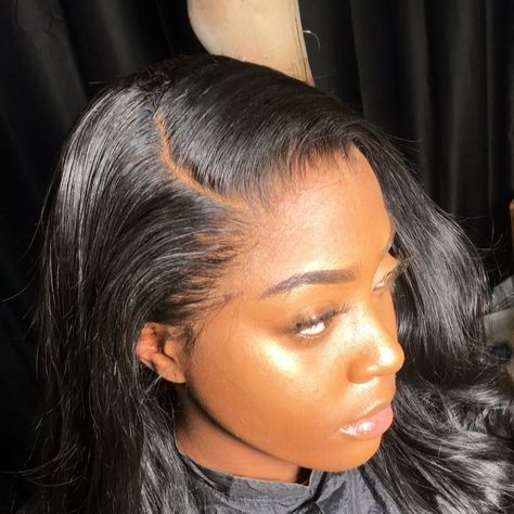 Lace talk 🗣 no baby hairs! Frontal wig made by me 🧚🏾‍♂️ • • • #frontal #wig #londonhair #hair #lacewig #blackhair #hairnbeauty #lacefrontal… Glamorous Hair, Yay Or Nay, Baby Hairs, Hair Laid, 3 Friends, Side Part, Elegant Hairstyles, Great Hair, Baby Hair