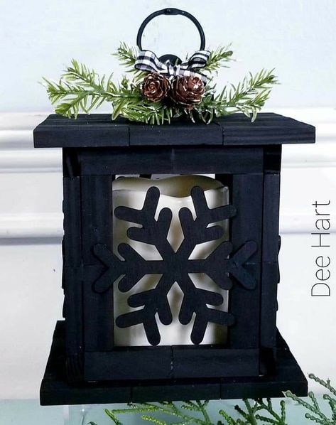 Jenga Block Lantern Diy, Christmas Lanterns Diy, Wood Blocks Diy, Lanterns Diy, Dollar Store Inspired Decor, Jenga Blocks, Tumbling Blocks, Diy Santa, Store Hacks