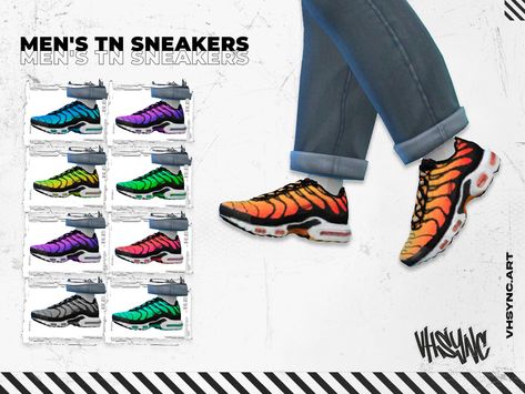 [VHSync] Men's TN Sneakers - The Sims 4 Create a Sim - CurseForge Mens Shoes Cc Sims 4, Sims 4 Cc Clothes Male Shoes Nike, Nike Socks Sims 4 Cc, Sims 4 Men Shoes, Sims 4 Cc Men Shoes, Sims 4 Shoes Cc Sneakers, Ts4 Cc Clothing Men, Sims 4 Sneakers Cc, Tn Shoes