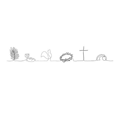 He Has Risen Tattoo, He Is Risen Illustration, Easter Line Drawings, Christ Has Risen, Silhouette Line Art, He Is Risen Drawing, Risen Christ, Christian Easter Drawings, Fine Line Jesus Tattoo