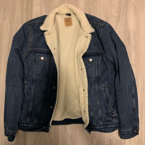 Men’s GAP Sherpa Lined Denim Jacket Men Jean Jacket, Sherpa Lined Denim Jacket, Jean Jacket Men, Lined Denim Jacket, Gap Men, Sherpa Lined, Heavy Fabric, Jean Jacket, Gap