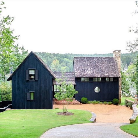 Our Top Instagram Posts of 2020 — Scout & Nimble Black And Cedar House Exterior Farmhouse, Renovated Barns, Bank Barn, Black Houses, Paint Your House, Cottage Exterior, Casas The Sims 4, Modern Farmhouse Exterior, Design Exterior