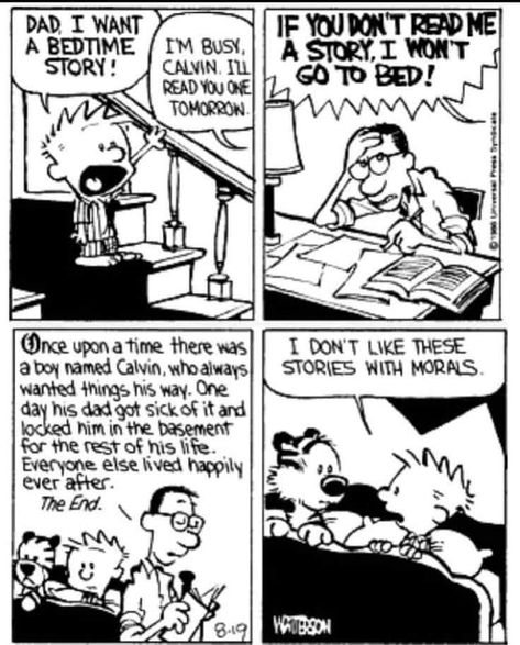 Calvin And Hobbes Humor, Best Calvin And Hobbes, Stories With Morals, The Far Side Comics, Calvin Und Hobbes, Calvin And Hobbes Quotes, Calvin And Hobbes Comics, Far Side Comics, Cartoon Strip