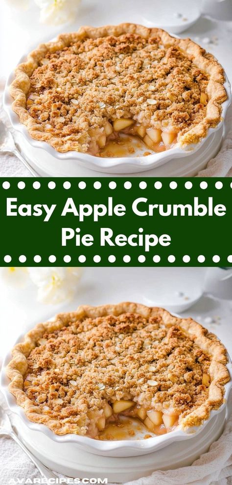 Craving a sweet and easy dessert? This Apple Crumble Pie Recipe is the ultimate comfort food, with its warm apple filling and crispy topping, making it an ideal treat for weekend gatherings or cozy family dinners. Apple Crumble Pie Recipe, Easy Apple Crumble, Apple Crumb Pie, Apple Crumble Pie, Crumble Pie, Apple Crumb, Pie Crumble, Apple Pie Recipes, Easiest Apples