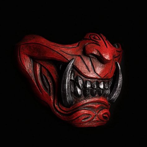 Oni Maske, Mascara Oni, Japanese Oni Mask, Motorcycle Red, Japanese Demon, Samurai Mask, Japanese Oni, Shadow People, Mask Drawing