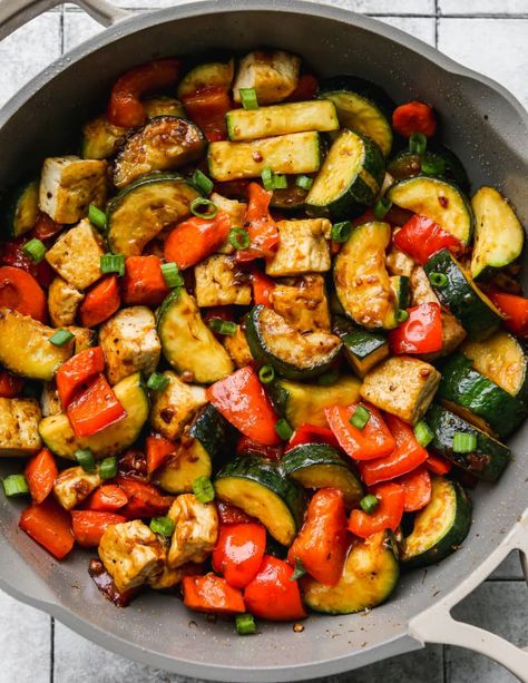 Zucchini Stir Fry With Tofu (Vegan) | Walder Wellness, Dietitian (RD) Stir Fry With Tofu, Walder Wellness, Zucchini Stir Fry, Tofu Vegan, Plats Healthy, Tofu Stir Fry, Roasted Strawberries, Feta Dip, Dinner Meal Prep