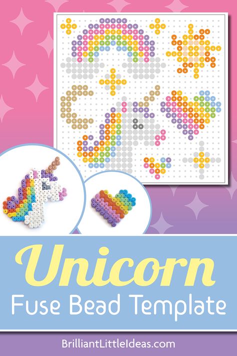 Unicorn Hama Beads, Unicorn Perler Bead Pattern, Random Crafts, Easy Perler Beads Ideas, Beads Patterns, 3d Perler Bead, Fuse Bead Patterns, Unicorn Crafts, Perler Bead Templates