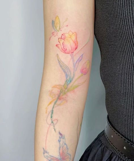 Pastel Tattoo, Pink Tattoo, Handpoke Tattoo, Cute Little Tattoos, Cute Tiny Tattoos, 1 Tattoo, Elegant Tattoos, Feminine Tattoos, Dope Tattoos