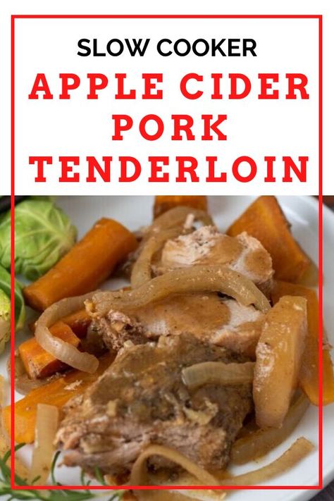 Slow Cooker Apple Cider Pork, Apple Cider Pork Tenderloin, Apple Cider Pork, Slow Cooker Apple Cider, Crockpot Pork Tenderloin, Fall Favorites Recipes, Broccoli Soup Recipes, Lasagne Recipes, Slow Cooker Apples