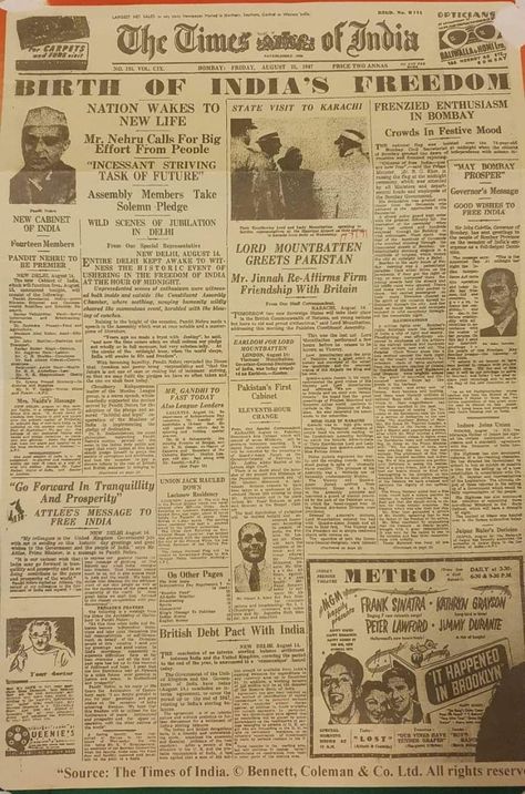 British Indian Aesthetic, Indian Newspaper, Shuffle Board, Newspaper Background, History Of Pakistan, Working Model, Writing Support, English Newspapers, Indian History Facts