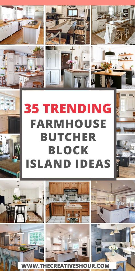 Discover how a farmhouse butcher block island can enhance your modern kitchen's aesthetics and functionality. Dive into tips on integrating a sink in your island, pairing with sage green kitchen cabinets, and creating the perfect DIY island setup. Kitchen Paint Colors With Butcher Block, Cabinet Colors That Go With Butcher Block, Kitchen Ideas With Butcher Block, Butcher Block Sink, Farmhouse Butcher Block Island, Green Kitchen Cabinets Butcher Block, Diy Butcher Block Island, Kitchen With Butcher Block Island, Kitchen Island Butcher Block