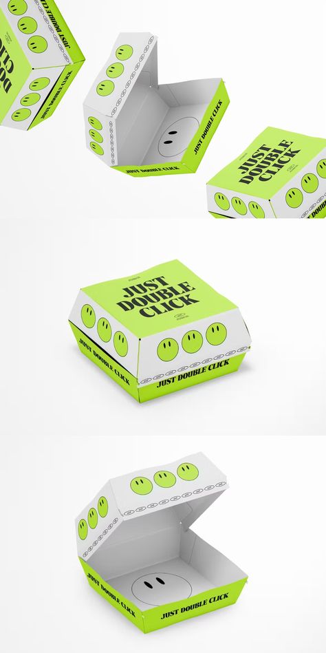 Burger Box Mockup Burger Package Design, Burger Box Packaging Design, Burger Box Design, Burger Packaging Design, Burger Box Packaging, Burger Packaging, Burger Box, Sampler Box, Box Packaging Design