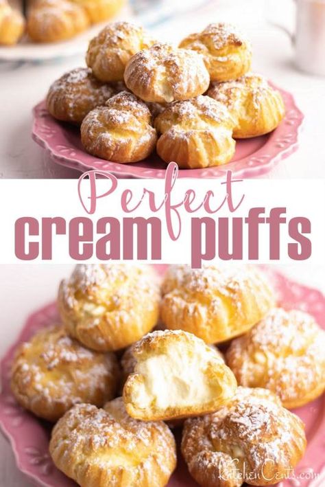 Easy Bavarian Cream, Bavarian Cream Puffs, Easy Cream Puffs, Puff Recipes, Cream Puffs Recipe Easy, Mini Cream Puff, Cream Puffs Recipe, Homemade Cream Puffs, Cream Puffs Easy