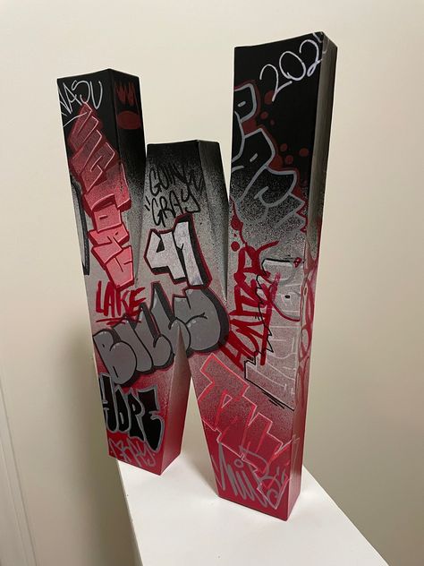 Graffiti Art Letters Extra Large Graffiti Art Decor, Graffiti Art Letters Alphabet, Graffiti Room Aesthetic, Cool Graffiti Art, Graffiti Theme, Graffiti Sculpture, Graffiti Bedroom, Graffiti Furniture, Pop Art Studio