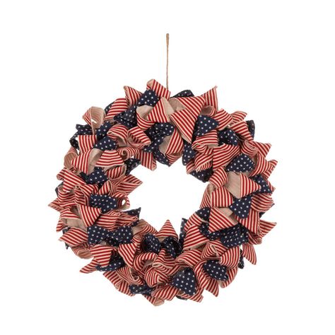 [OFFICIAL] Glitzhome 19"D Fabric Patriotic Stripes and Stars Wreath Patriotic Door Decor, July 4th Holiday, Fourth Of July Decorations, Patriotic Fabric, July Wreath, Blue Wall Decor, Fabric Wreath, American Quilt, Outdoor Wreaths