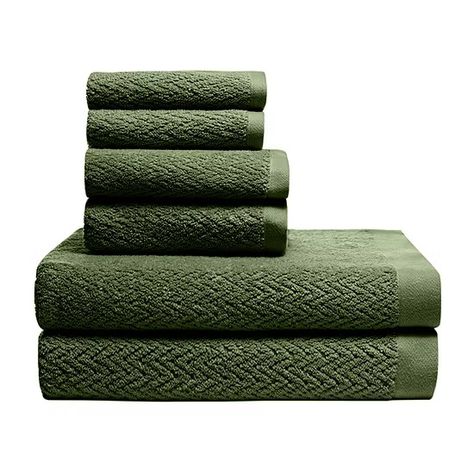 American Dawn Cotton Creek Organic 6-pc. Bath Towel Set - JCPenney Green Towels Bathroom, Remodel Mobile Home, Green Bath Mat, Green Bath Towels, Towel Sets, Condo Decorating, Green Towels, Luxury Towels, Green Bathroom