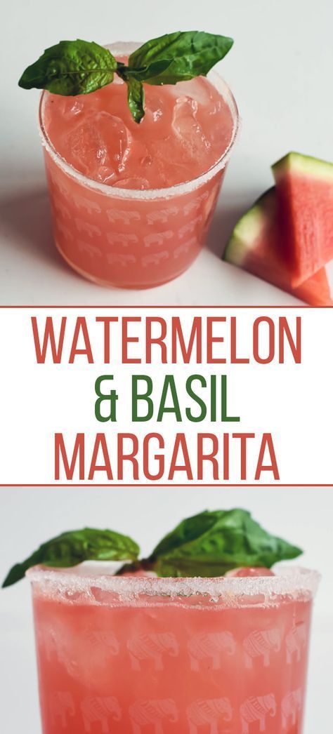 Basil Margarita, Watermelon Basil, Refreshing Food, Boozy Drinks, Cocktail Ingredients, Delicious Drinks, Margarita Recipe, Simply Delicious, Margarita Recipes