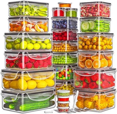 HOMETALL 50-Piece Food Storage Containers with Lids (25 Containers & 25 Lids), Airtight Reusable Meal Prep Containers for Lunch, Plastic Kitchen Storage Containers with Labels & Marker Pen Knead Bread Recipe, Airtight Storage, Essential Kitchen Tools, Food Storage Container Set, Airtight Food Storage, Meal Prep Containers, Airtight Food Storage Containers, Kitchen Storage Containers, Slow Cookers