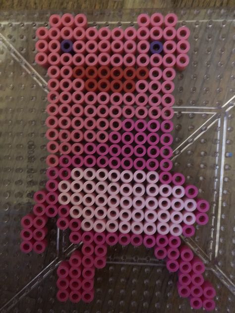 Froggy Chair Perler Beads, Animal Crossing Perler Bead Patterns, Animal Crossing Perler Beads, Animal Crossing Pixel Art, Animal Crossing Pink, Perler Wall, Froggy Chair, Anime Diys, Kandi Inspo