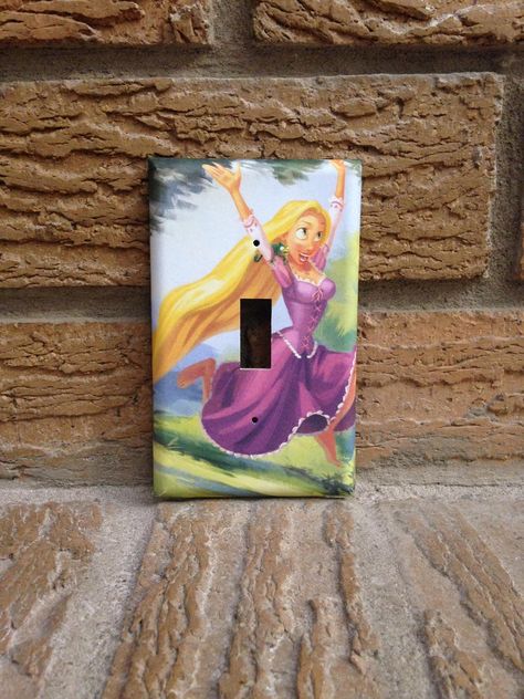 Tangled Rapunzel Light Switch Plate Cover Tangled Decor | Etsy Rapunzel Decor, Tangled Nursery, Jungle Book Nursery, Frozen Nursery, Rapunzel Room, Peter Pan Decor, Frozen Decorations, Peter Pan Nursery, Tangled Lights