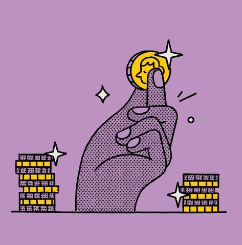 Coin by Folio Illustration Agency on Dribbble Corporate Icons, 30 Day Art Challenge, Silhouette People, Iconic Wallpaper, Coin Art, Coin Design, Isometric Illustration, 카드 디자인, Illustration Agency