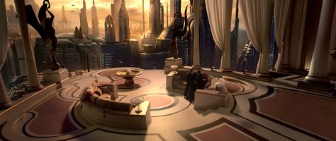 Padmé Amidala's apartment - Wookieepedia, the Star Wars Wiki - Wikia Star Wars Planets, Anakin And Padme, Padme Amidala, Star Wars Concept Art, Jedi Knight, Hayden Christensen, Anakin Skywalker, Star Wars Episodes, Star Wars Art