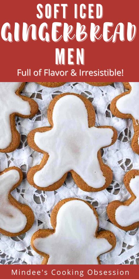 Making gingerbread cookies for Christmas is a long-time tradition of many families. Iced gingerbread men from Mindee's Cooking Obsession are soft, delicious, and simple to make. These easy gingerbread cookies are always a hit and a fun Christmas dessert! Gingerbread Man Icing Recipe, Gingerbread Men Icing, Gingerbread Cookie Dip, Icing For Gingerbread Cookies, Simple Icing, Gingerbread Icing, Gingerbread Man Recipe, Iced Gingerbread, Roll Out Sugar Cookies