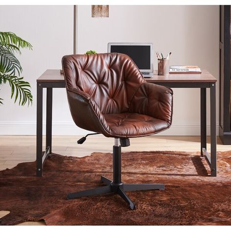 Corrigan Studio® Kerney Task Chair & Reviews | Wayfair Leather Desk Chair, Elegant Texture, Functional Desk, Leather Desk, Couch Cushions, Body Support, Dream Living, Office Desk Chair, Ergonomic Office