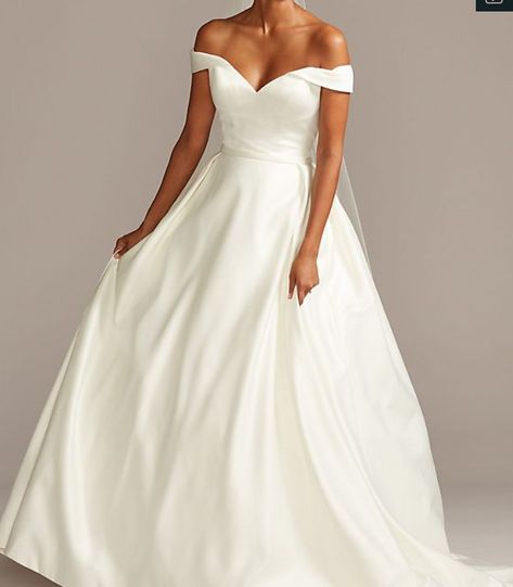 Wedding Dress Empire, Satin Ball Gown Wedding Dress, Petite Wedding Dress, Empire Wedding Dress, Satin Ball Gown, Satin Wedding Gown, Davids Bridal Wedding Dresses, White Wedding Dress, Sweetheart Wedding Dress