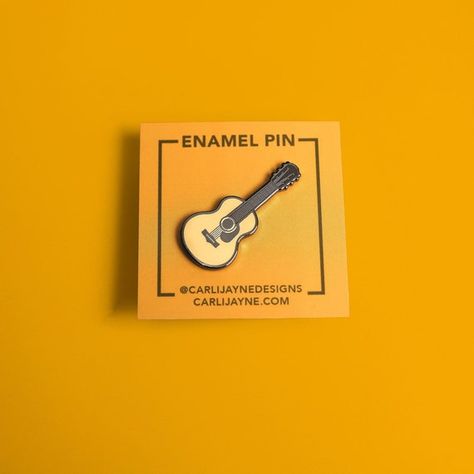 Gift For Musician, Metal Guitar, Guitar Pins, Guitar Gifts, Music Teacher Gifts, Guitar Art, Art Bag, Music Gifts, Hard Enamel Pin