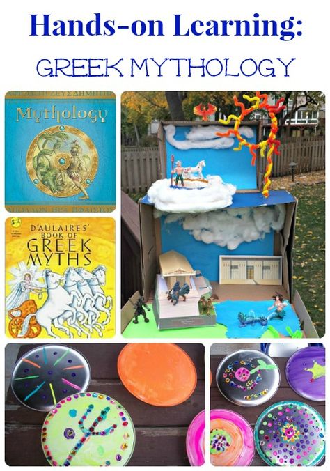 Do you have kids who are fans of Percy Jackson & the Greek gods?  Learn about some of the fun ways we've made this ancient world a hands-on experience for kids! Greek Mythology Crafts, Mythology Crafts, Greek Mythology Lessons, Ancient Greece Activities, Books And Crafts, Learning Greek, The Greek Gods, Mythology Books, 6th Grade Social Studies