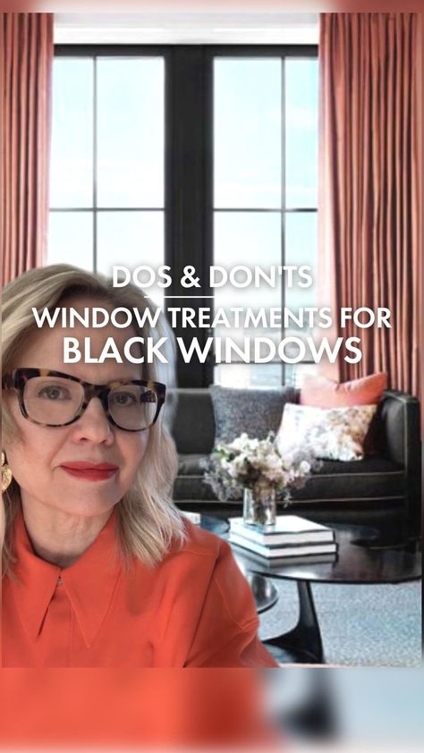 Maria Killam | ✅ Here are a few of my favourite window treatments for black window frames. 🪟 ❌ And I’m sharing which ones to avoid! Visit the blog for … | Instagram Best Window Coverings, Black Window Trims, Bathroom Window Curtains, Black Window Frames, Maria Killam, House Colour, Door Window Treatments, Metal Windows, Dark Windows